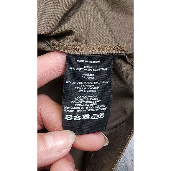 Theory Sz 0 Utilitarian Chino Shift Shirt Dress‎ Pockets Green Brown Sleeveless - Picture 5 of 7